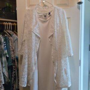 Elegant White Lace Overlay Dress